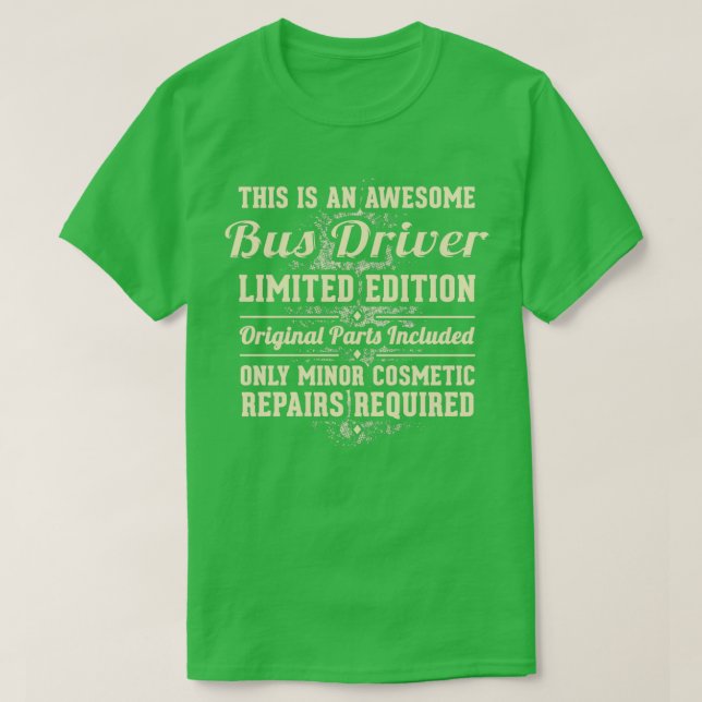 Camiseta Oferta de Trabalho Engraçado do Driver de Barramen (Frente do Design)
