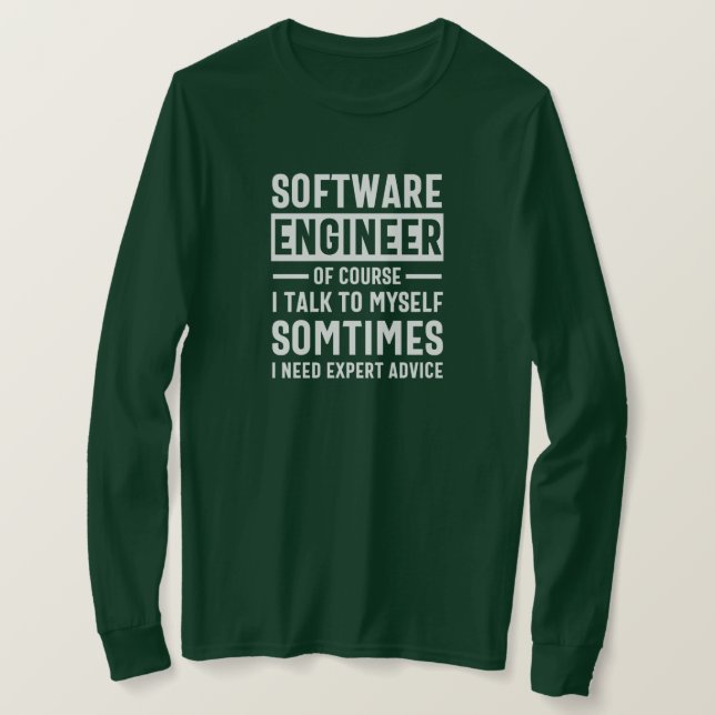 Camiseta Oferta engraçada de Engenheiro de software de prog (Frente do Design)