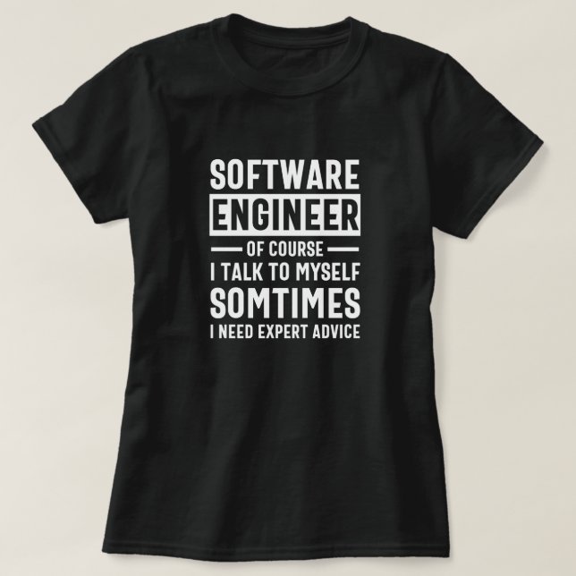 Camiseta Oferta engraçada de Engenheiro de software de prog (Frente do Design)