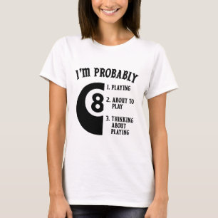 Camiseta Oferta Novidade do Jogador de Piscina de 8 bolas B