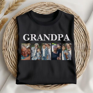 Camiseta Oferta Personalizada de Colagem de Fotos do Avô