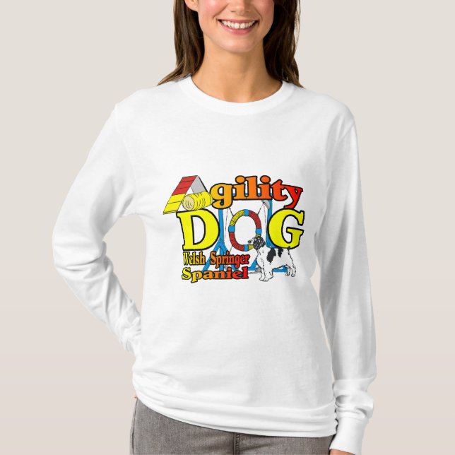 Camiseta Ofertas de agilidade de galês Springer Spaniel (Frente)