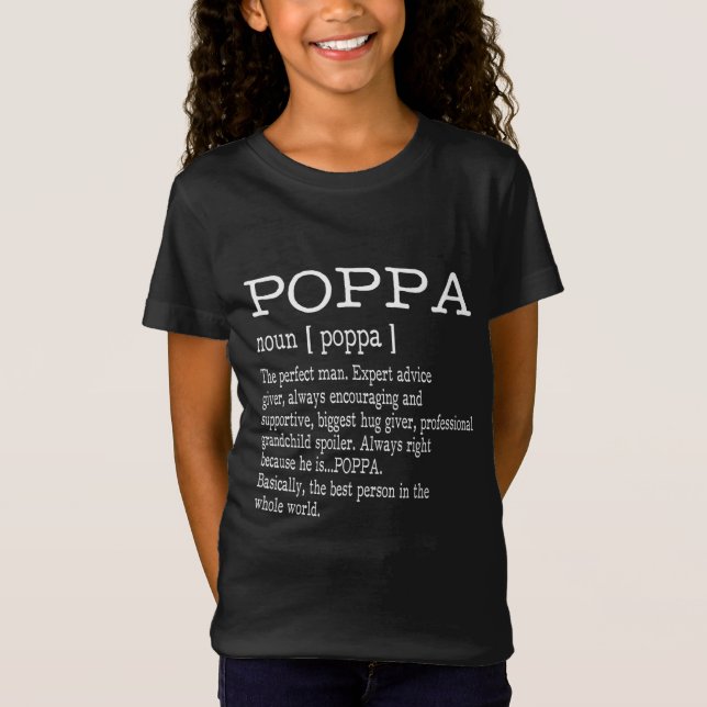 Camiseta Ofertas de Dia de os pais do Avô Definição Poppa - (Frente)