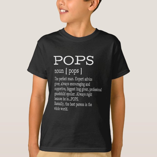 Camiseta Ofertas do Dia de os pais Vovô de Definição de pop (Frente)