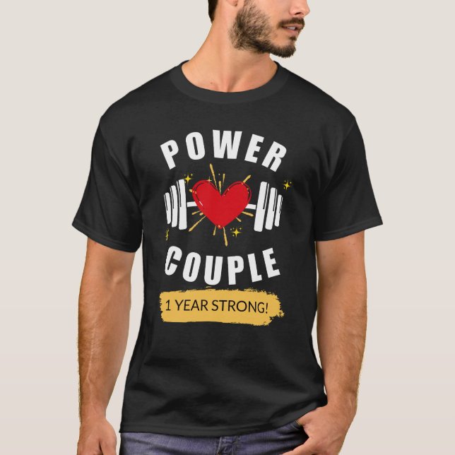 Camiseta Ofertas personalizadas de aniversário - Casal pers (Frente)