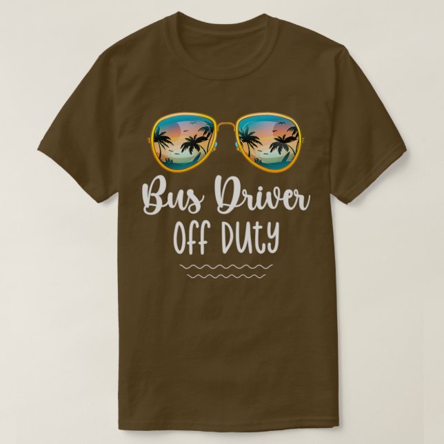 Camiseta Off Duty Yellow School Bus Driver Beach Summer Tri (Frente do Design)