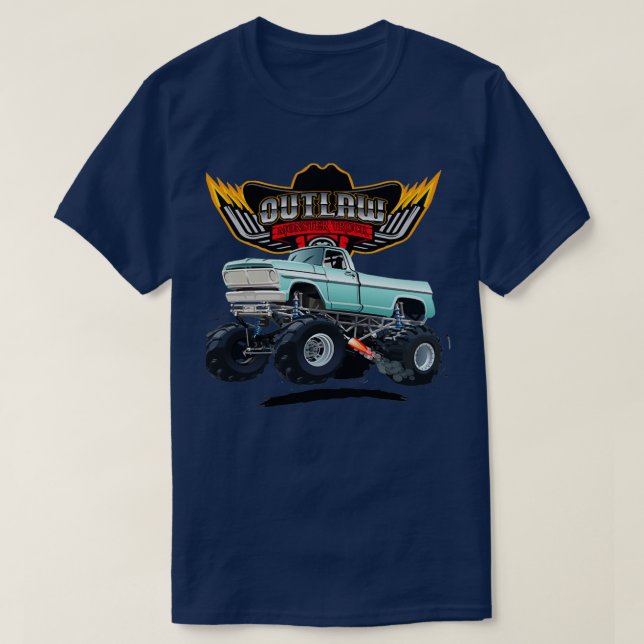 Camiseta Off Road Outlaw Dirt Monster Truck (Frente do Design)