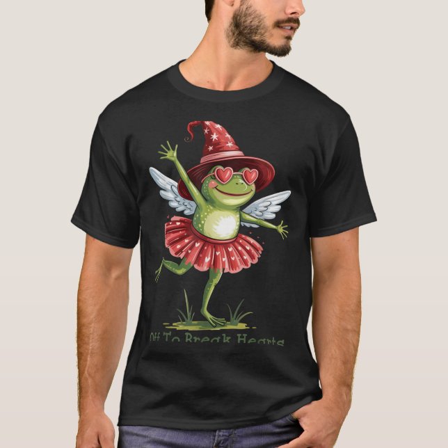 Camiseta Off To Break Hearts Funny Frog Valentines Women Gi (Frente)