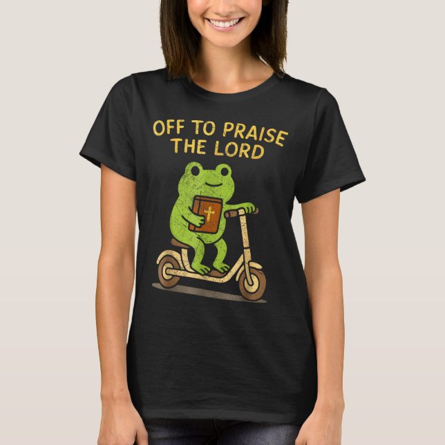 Camiseta Off To Praise The Lord Frog Christian  (Frente)