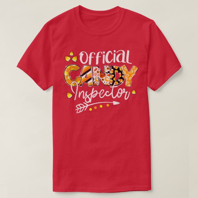 Camiseta Offical Candy Inspector Candy Corn Kids Halloween  (Frente do Design)