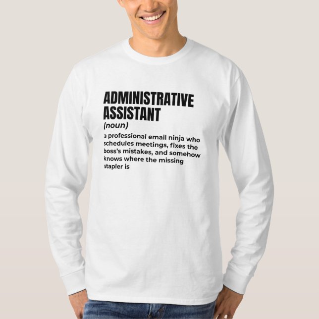 Camiseta Office Humor: Assistente Administrativo (Frente)