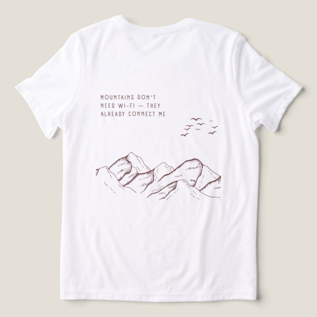 Camiseta Offline in the Mountains – Digital Detox (Verso do Design )