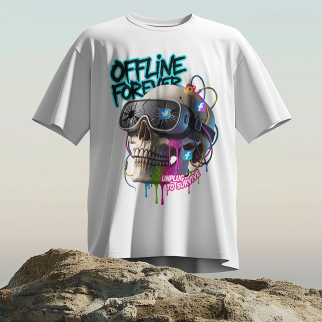 Camiseta Offline para sempre - Desconecte-se para sobrevive (Criador carregado)