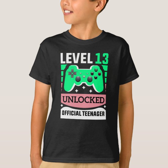 Camiseta Oficial de Adolescente Divertida Nível 13 (Frente)