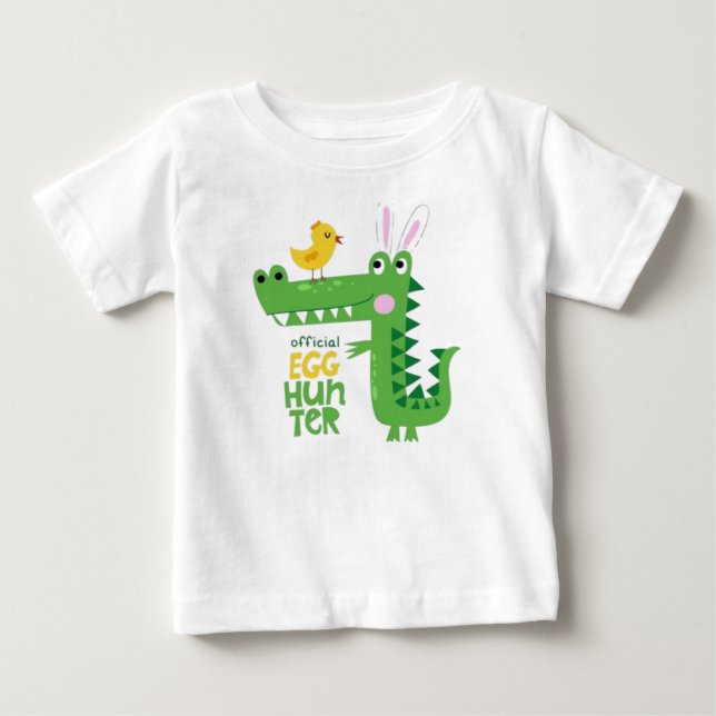 Camiseta Oficial de Caça de Ovos Dinosaurinho Fofo (Frente)