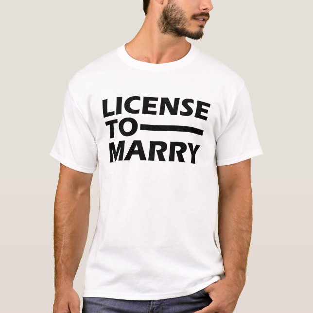 Camiseta Oficial de Casamento - Licença para casado (Frente)