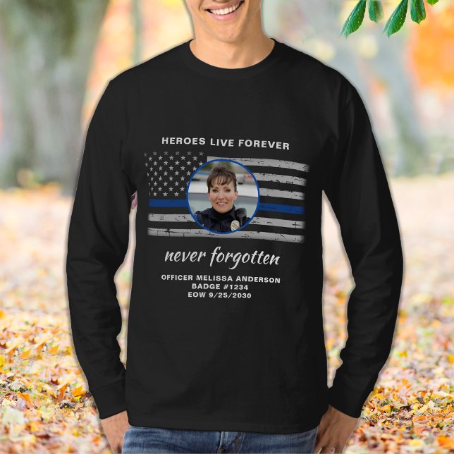 Camiseta Oficial de Polícia Fotografia EOW Thin Blue Line (Criador carregado)