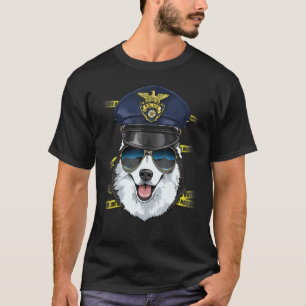 Camiseta Oficial de Polícia Husky Siberiano Polícia Cena do
