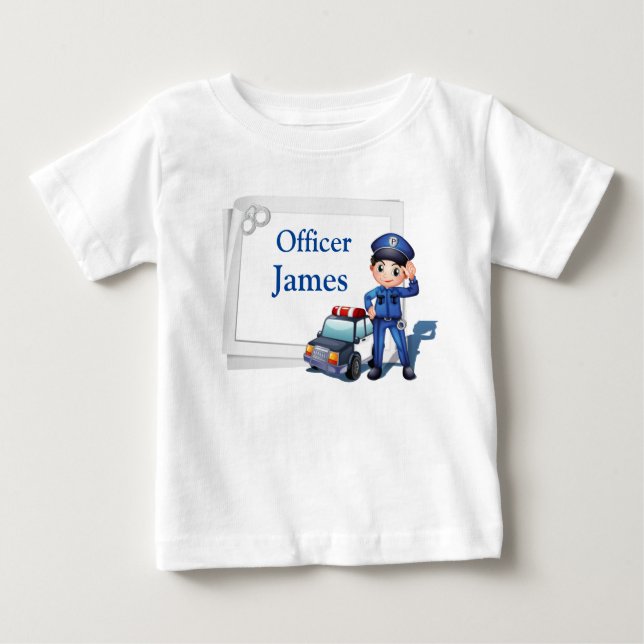 Camiseta Oficial de Polícia Personalizado (Frente)