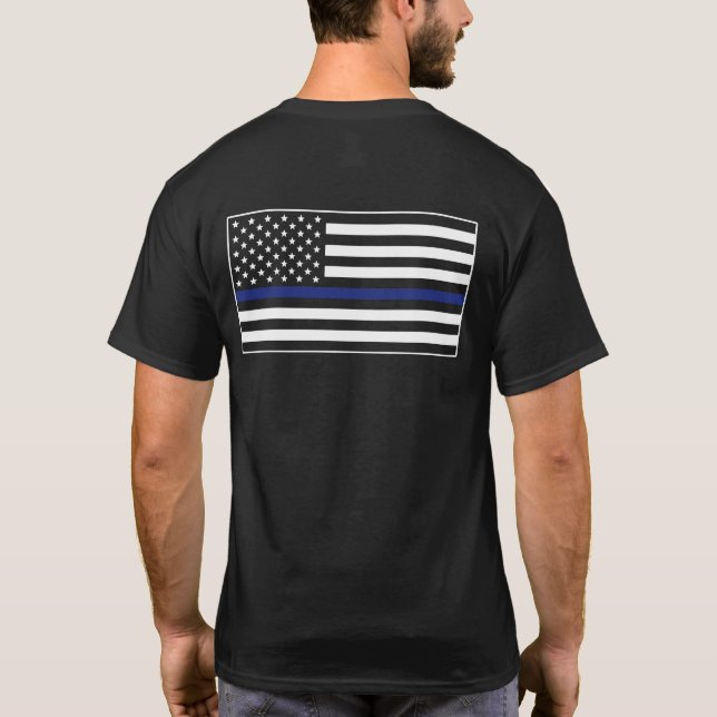 Camiseta Oficial de Polícia Polícia Sinalizador de Linha Az (Verso)