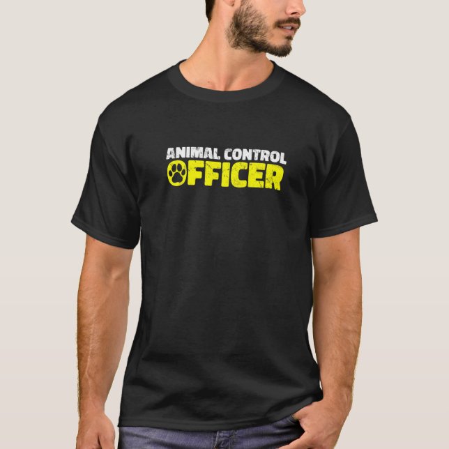 Camiseta Oficial de Resgate do Controle de Animais Profissi (Frente)