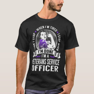 Camiseta Oficial de Serviço Veteranos Parar quando eu term