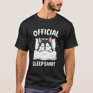 Camiseta Oficial de Sono Divertida Cachorros Husky
