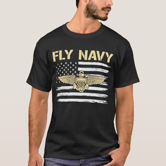 Camiseta Oficial Naval Clássico de Marinho Voador (Frente)