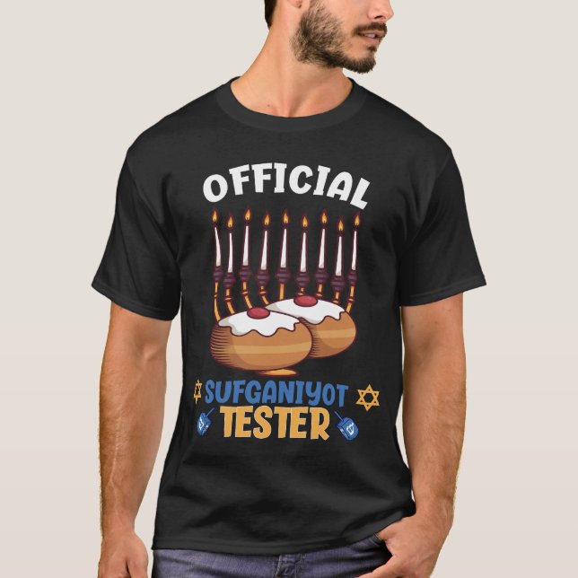 Camiseta Oficial Sufganiyot Tester Funny Hanukkah (Frente)