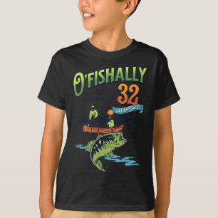 Camiseta Oficialmente 32 Anos Tema de Pesca Aniversário de 