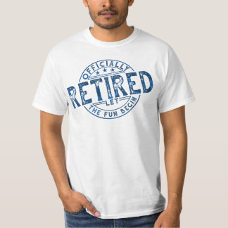 Camiseta Oficialmente Aposentado Deixe A Diversão Começar A