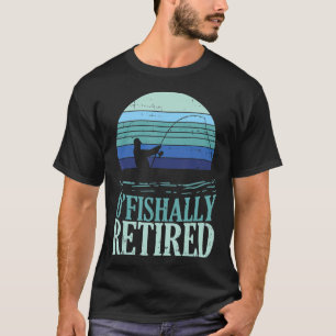 Camiseta Oficialmente Aposentado Pesca Aposentadoria Retro