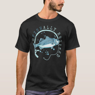 Camiseta Oficialmente Aposentado Pesca Aposentando-se Pensi