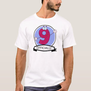 Camiseta Oficialmente bandeira de 9 aniversários
