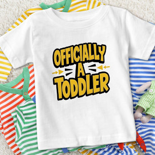 Camiseta "Oficialmente um Toddler" Primeiro Aniversário