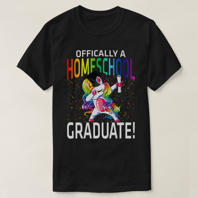 Camiseta Oficialmente Um Unicórnio Do Formando De Escolas D (Frente do Design)