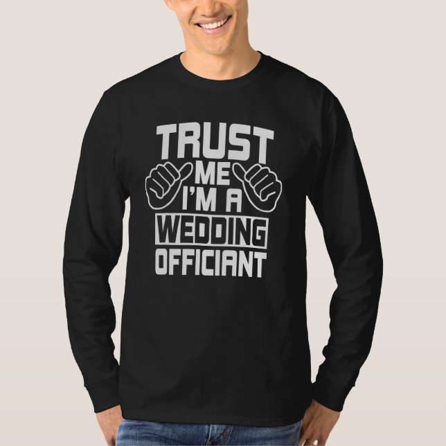 Camiseta Oficiante de Casamento Comissário de Casamento Cel (Frente)
