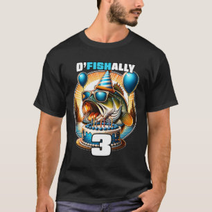 Camiseta O'fishally 3 Anos de Idade Aniversário de Pesca 3º