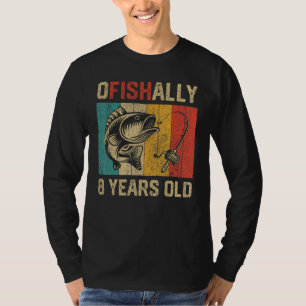 Camiseta Ofishally, 8 Anos, Pescaria Engraçada Aniversário