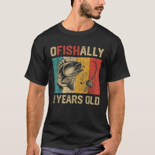 Camiseta Ofishally, 9 Anos, Pescaria Engraçada Aniversário