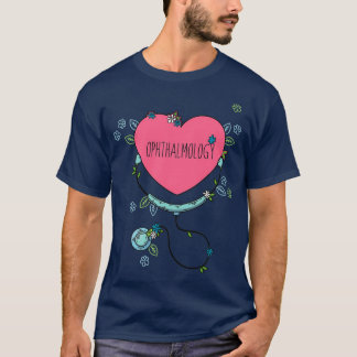 Camiseta Oftalmologia Multicoloração Óptico Cor-de-Rosa Óft