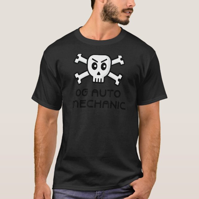 Camiseta Og Automecânico Caveira E Design de Palavras De Os (Frente)
