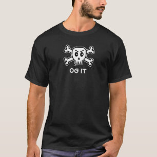 Camiseta Og Palavra de Caveira e Ossos Cruzados
