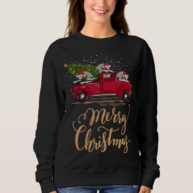 Camiseta Ogambm Dirigindo Árvore de Natal - Ogambá Vermelho (Frente)