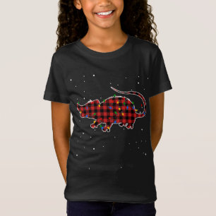 Camiseta Ogambm Possum Xadrez Vermelha Feliz X