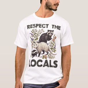 Camiseta Ogambm Respeita Locals Raccoon Skunk Possum Men