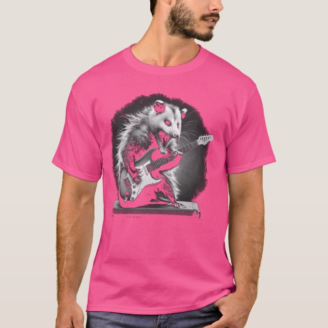 Camiseta Ogambm Tocando Guitarra Rock e Roll Rock Star Men (Frente)
