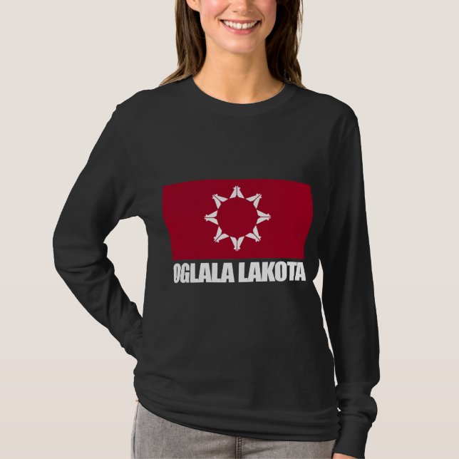 Camiseta Oglala Lakota Flag Roupa (Frente)
