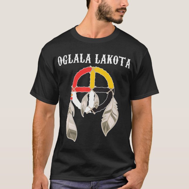 Camiseta Oglala Lakota Sioux South Dakota Medicine Wheel La (Frente)