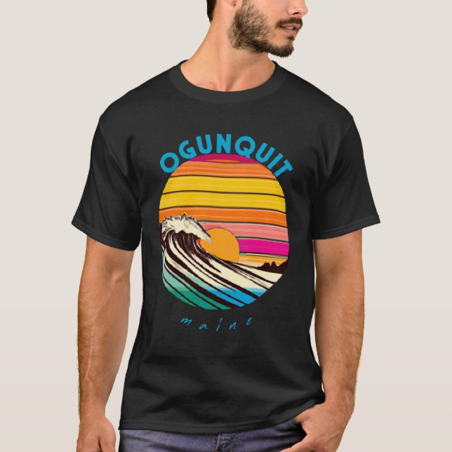 Camiseta Ogunquit Retro 1980s Style Maine (Frente)
